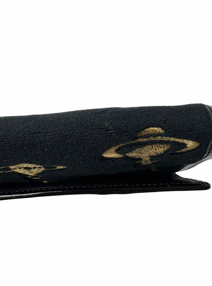 Vivienne Westwood Embroidered Logo Velvet & Leather Wallet