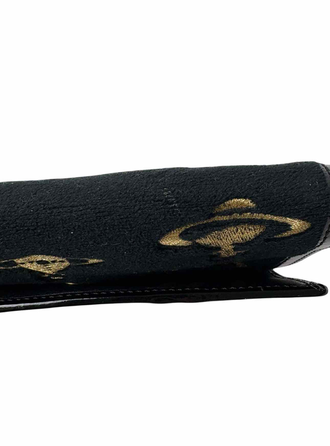Vivienne Westwood Embroidered Logo Velvet & Leather Wallet