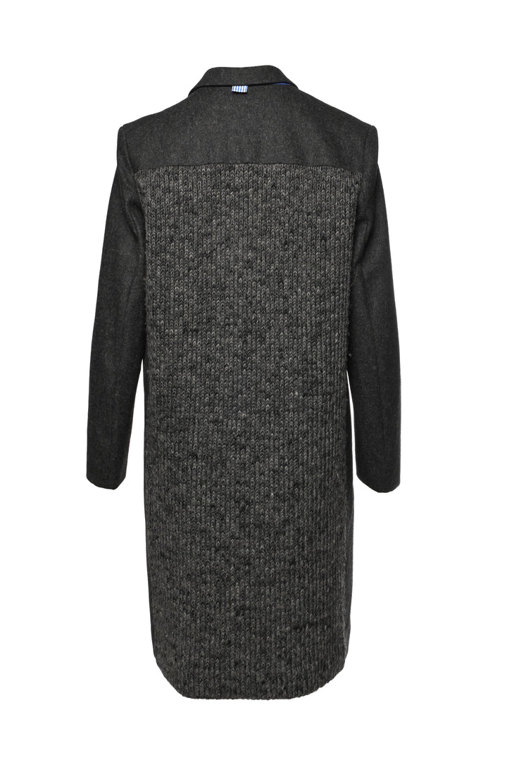Faconnable Size S/M Wool-Blend Knit Back Panel Coat