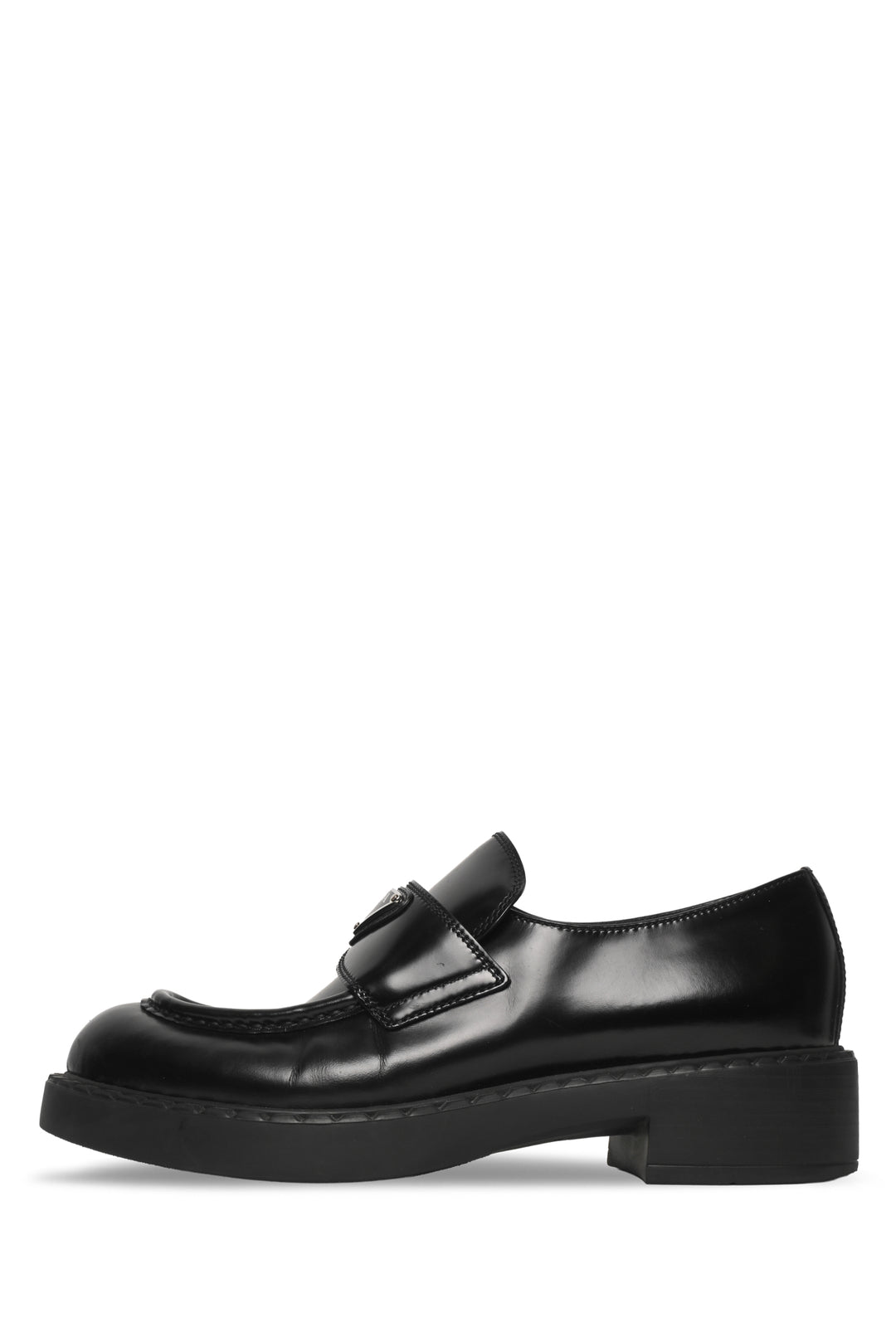 Prada Size 38 Chocolate Brushed Leather Loafers
