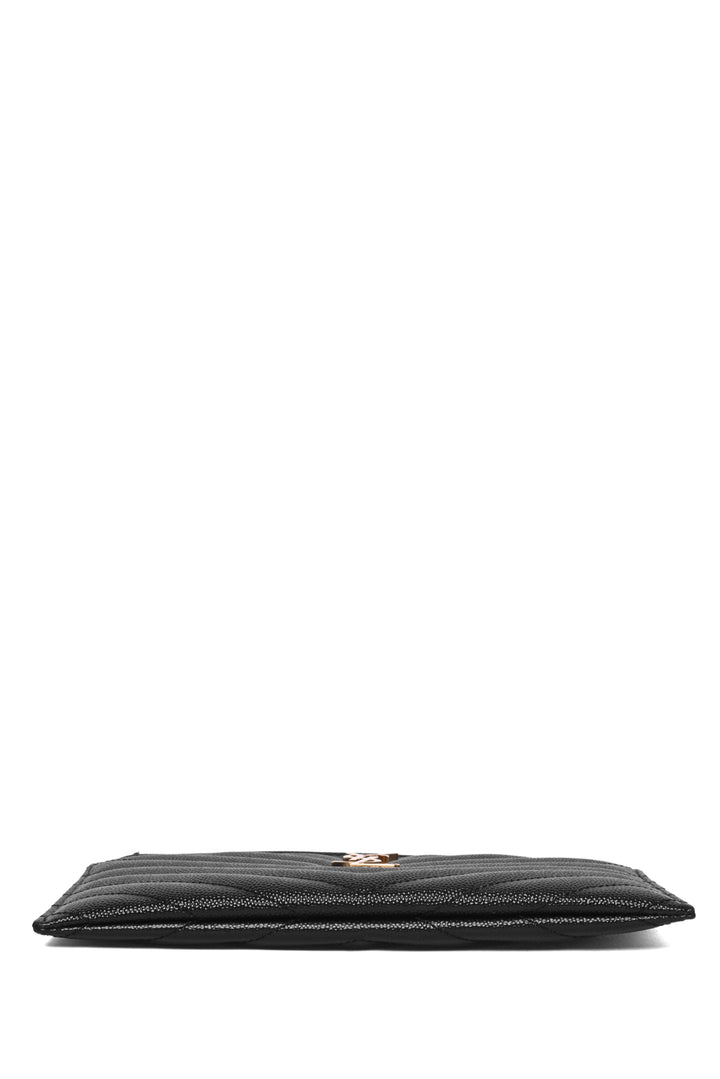 Saint Laurent 2019 Grain De Poudre Chevron Monogram Bill Pouch
