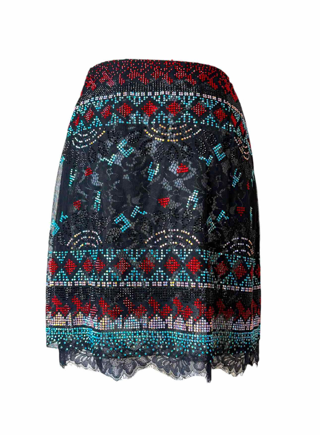 Ermanno Scervino Size 42 Crystal Embellished Mini  Skirt