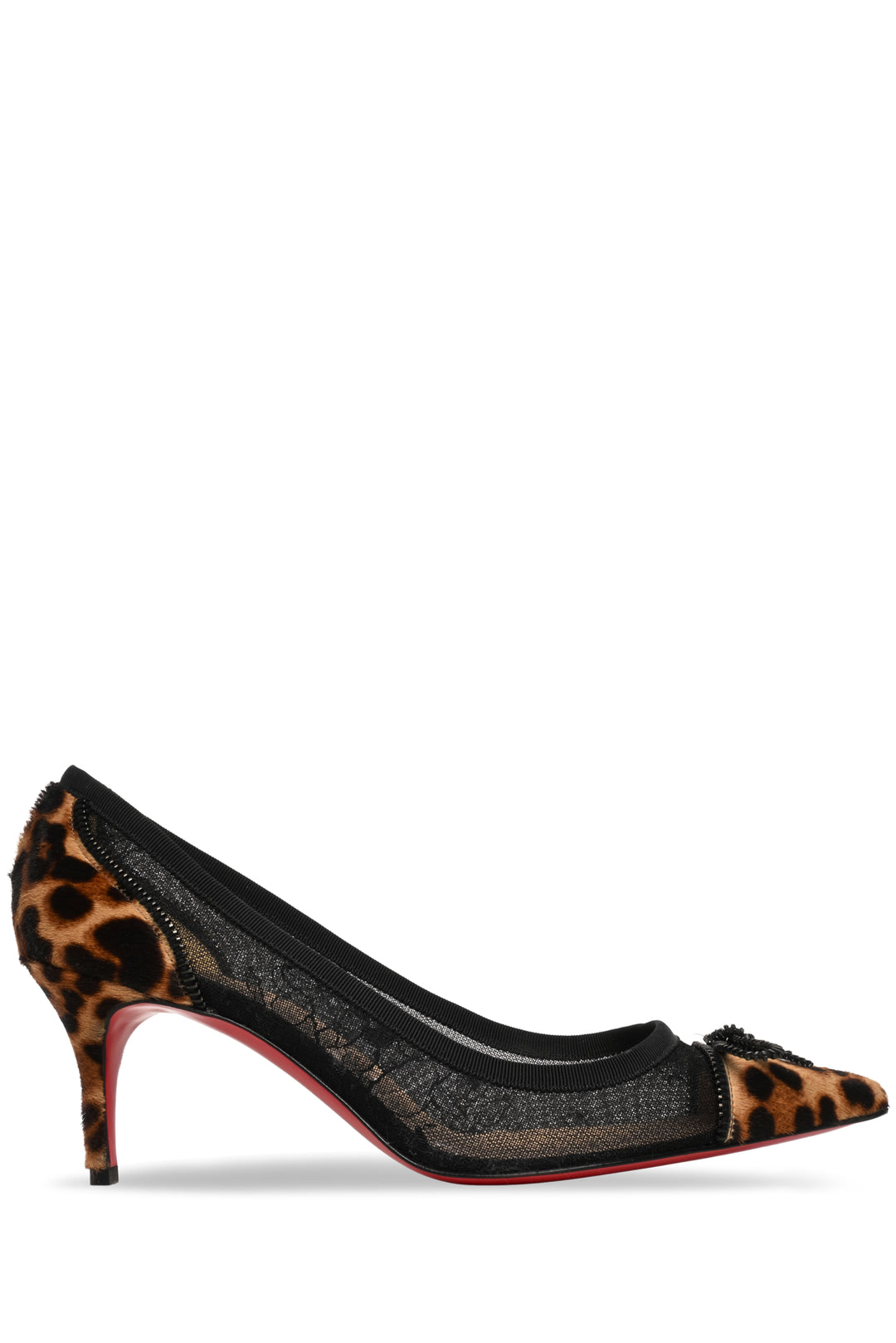 Christian Louboutin Size 39.5 Souris 70 Pony Hair Lace Bow Pumps