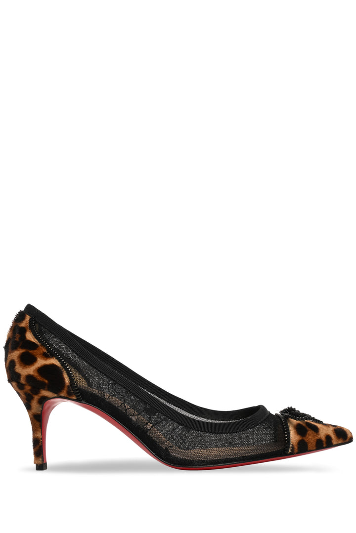 Christian Louboutin Size 39.5 Souris 70 Pony Hair Lace Bow Pumps