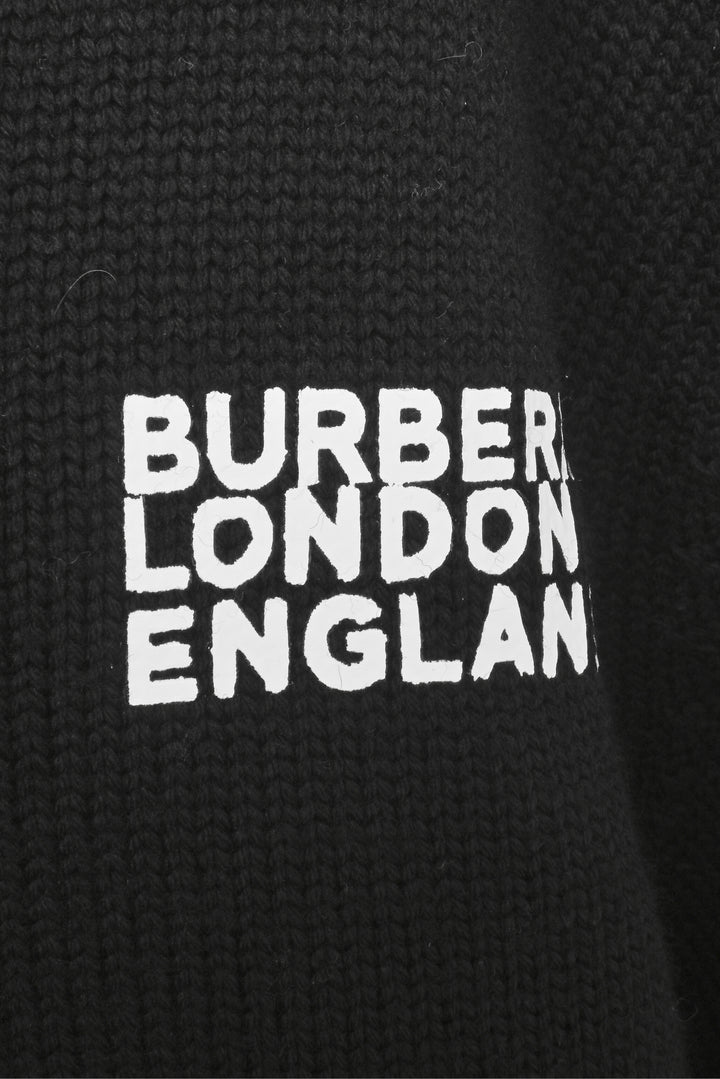 Burberry Size L Men's Love Motif Wool Oversized Cardigan