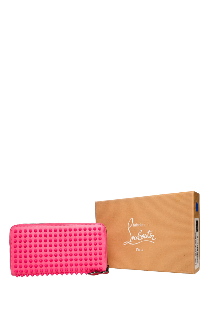 Christian Louboutin Leather Panettone Spike Zip-Around Wallet