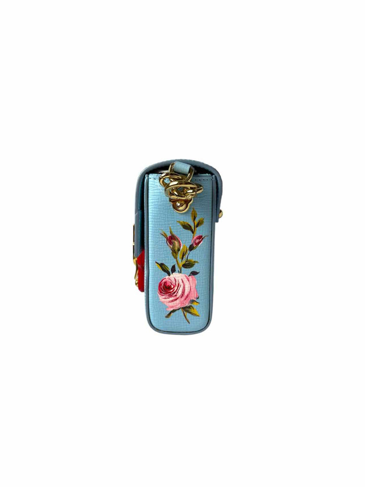 Dolce & Gabbana Lucia Floral Leather Shoulder Bag Purse