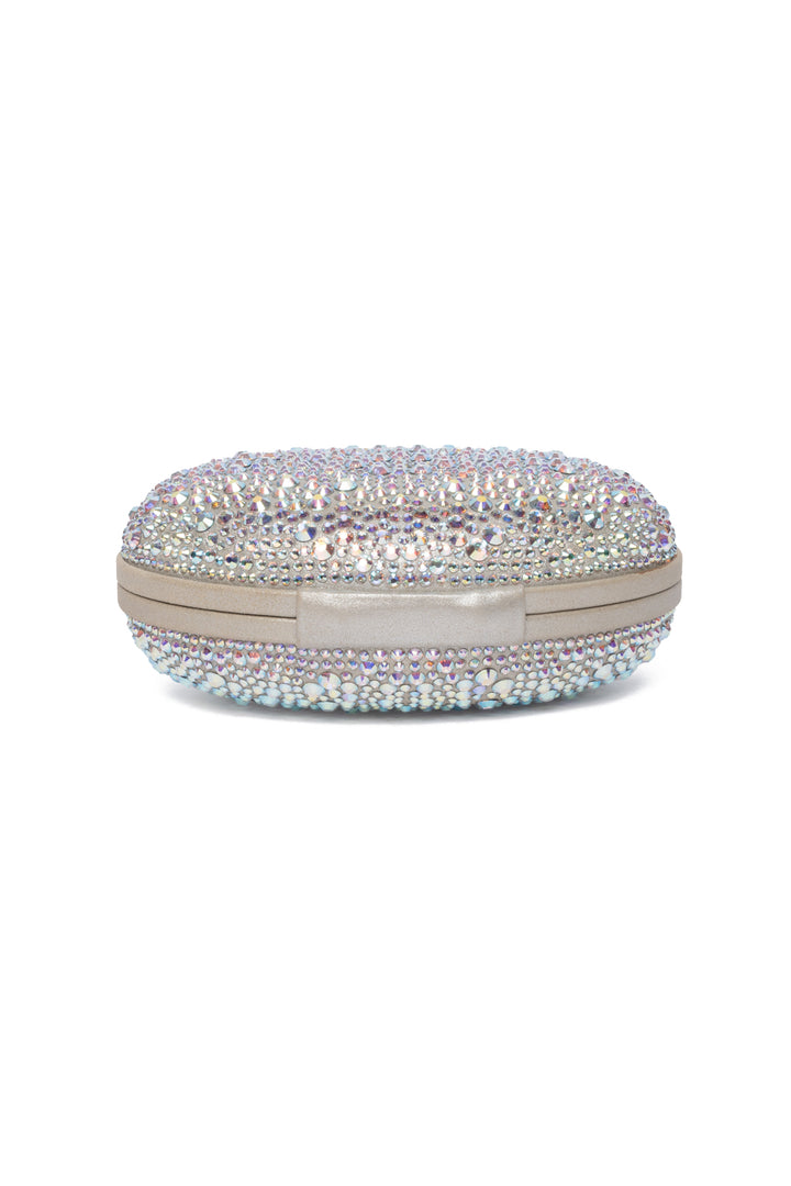 Christian Louboutin Nubuck Crystal Mina Oval Box Clutch