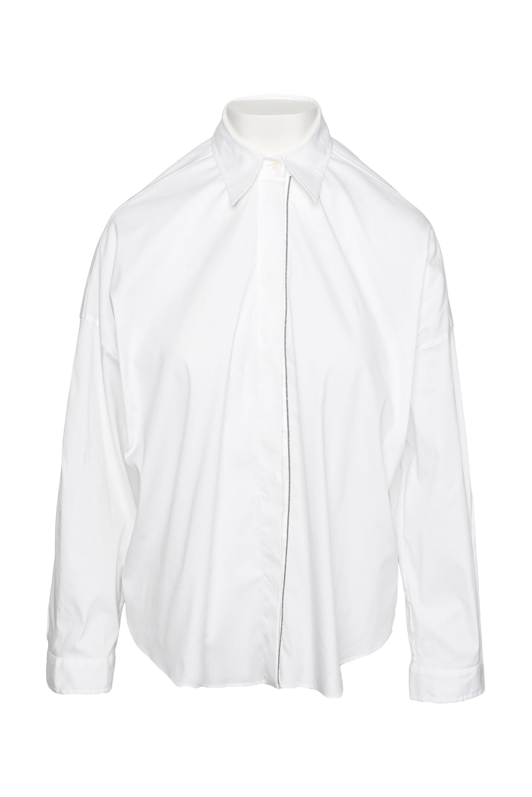 Brunello Cucinelli Size M Monili Cotton-Blend Poplin Shirt