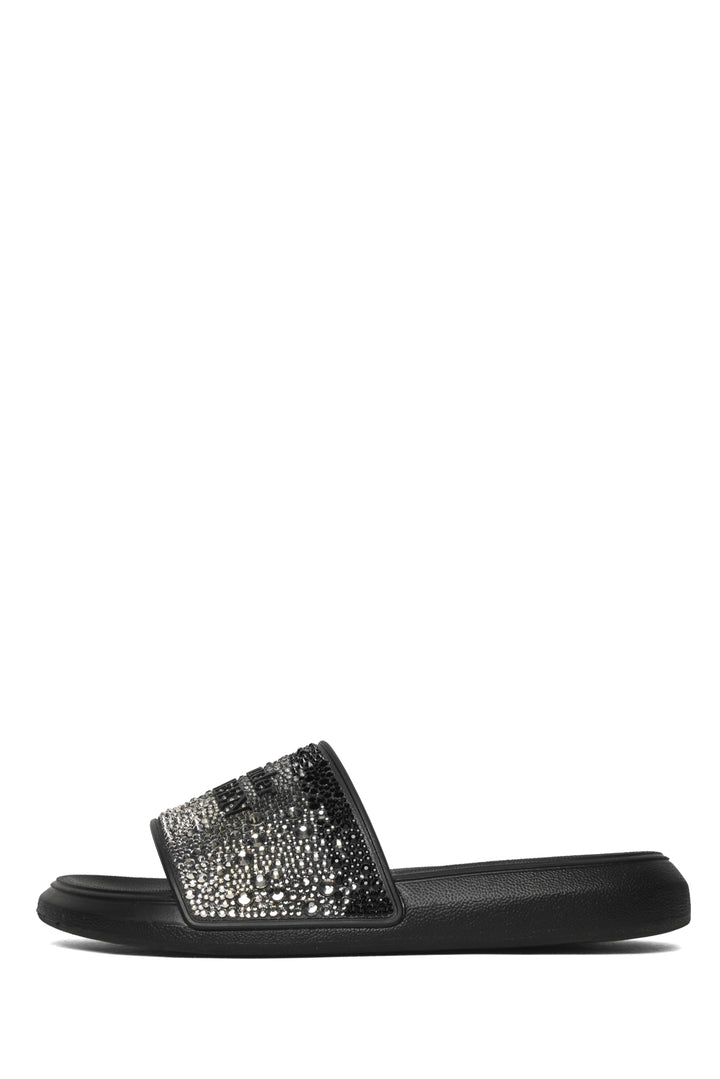 Alexander Mcqueen Size 36 Crystal Embellished Logo Slide Sandals