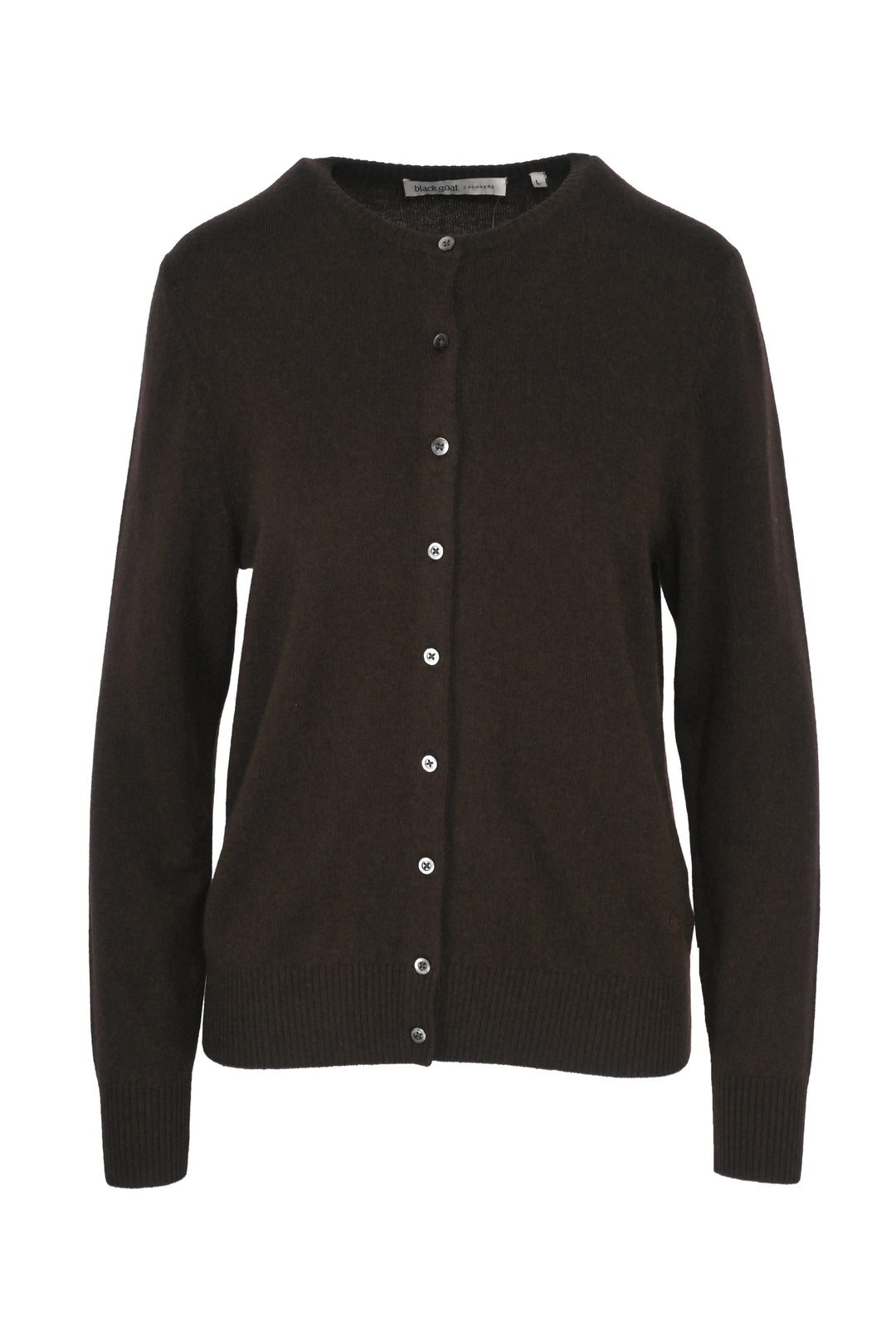 Black Goat Size L Round Neck Cardigan