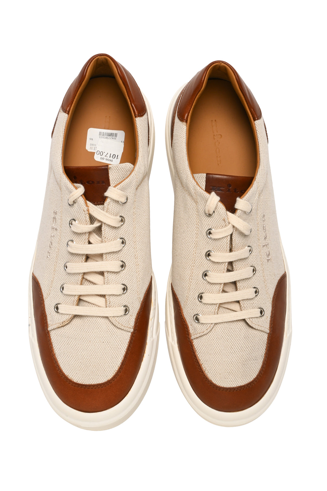 Kiton Size 42.5 Men's Canvas & Leather Sneakers