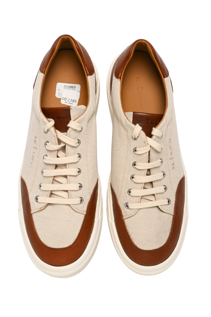 Kiton Size 42.5 Men's Canvas & Leather Sneakers