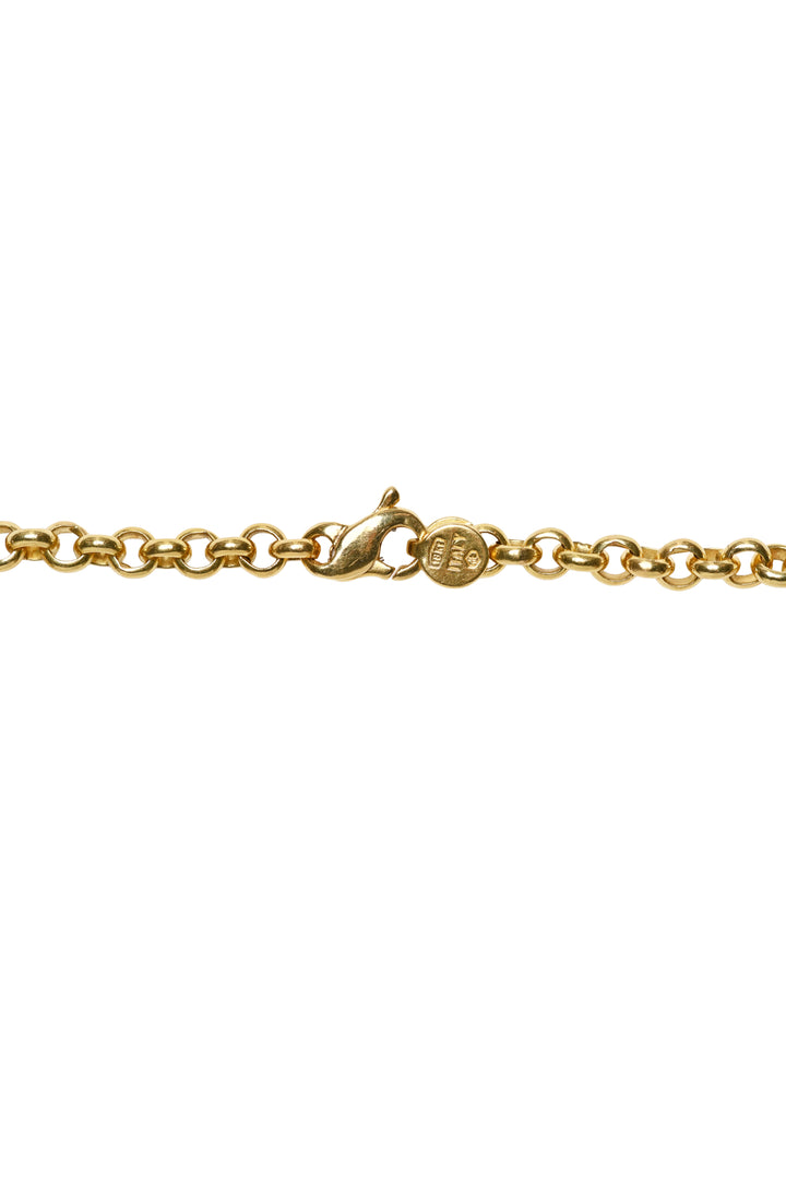 18K Yellow Gold Diamond & Tanzanite Pendant Necklace
