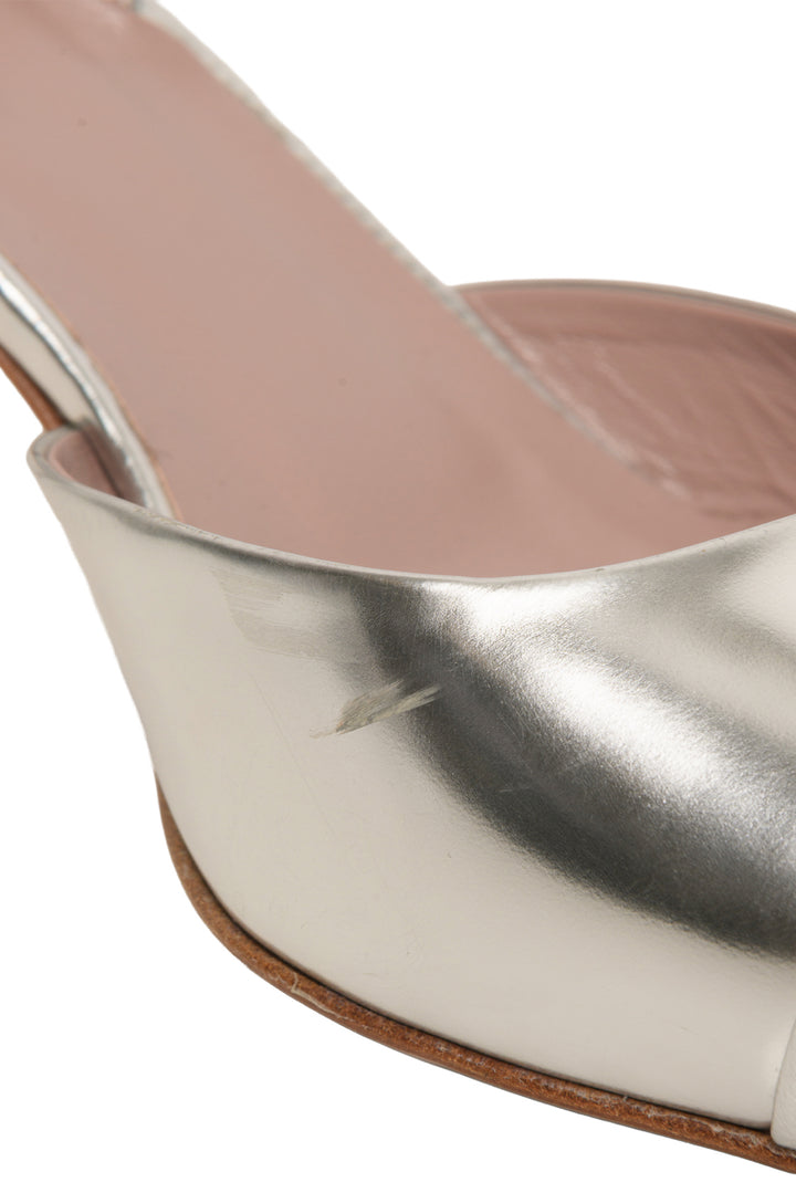 Gucci Size 37.5 Patent Leather Coline Studded Slingback Pumps