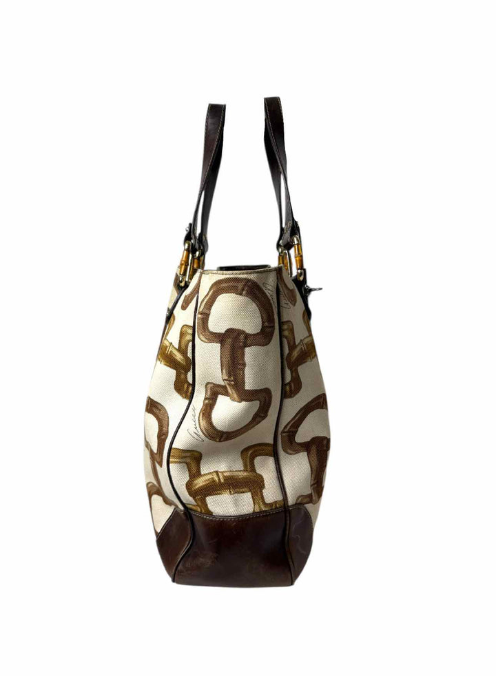 Gucci Horsebit Printed Canvas Tote Purse