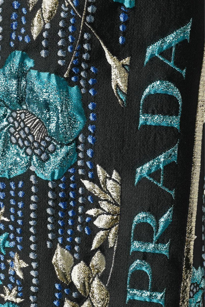 Prada Size 36 2018 Floral Metallic Mini Skirt