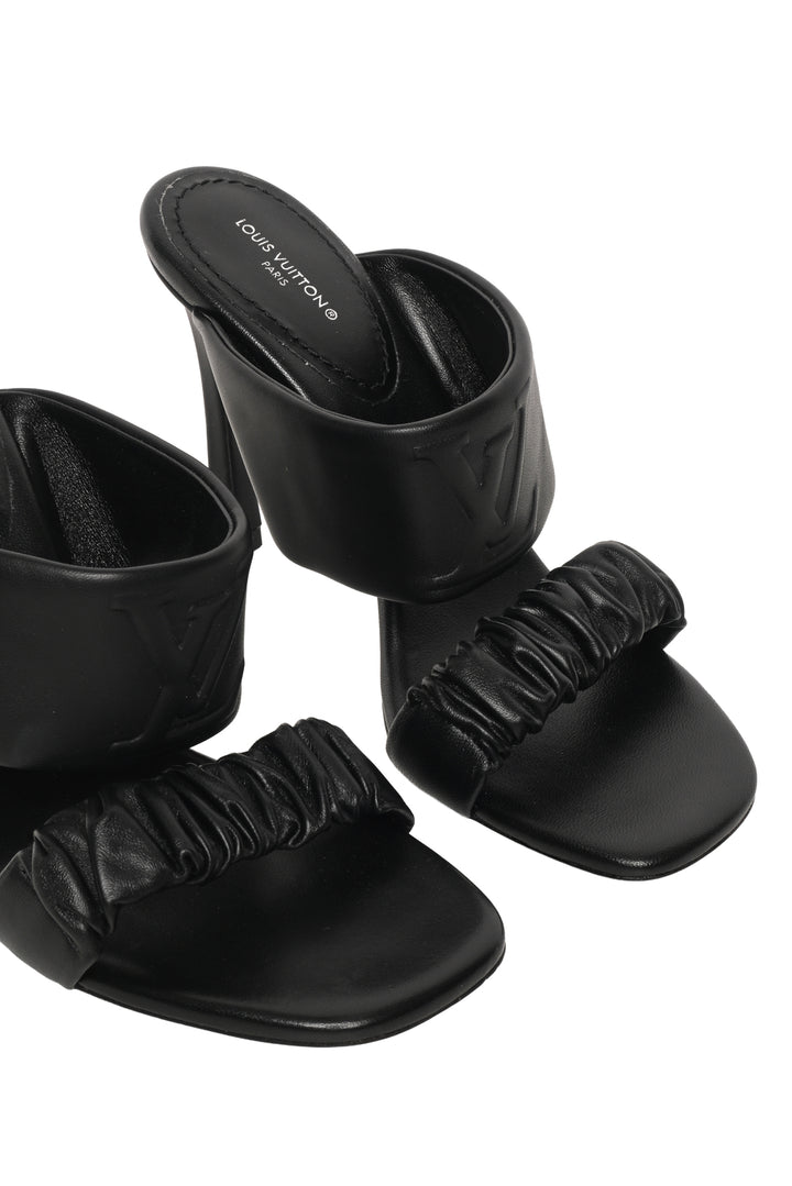 Louis Vuitton Size 37 Lambskin Drapy Heel Mules