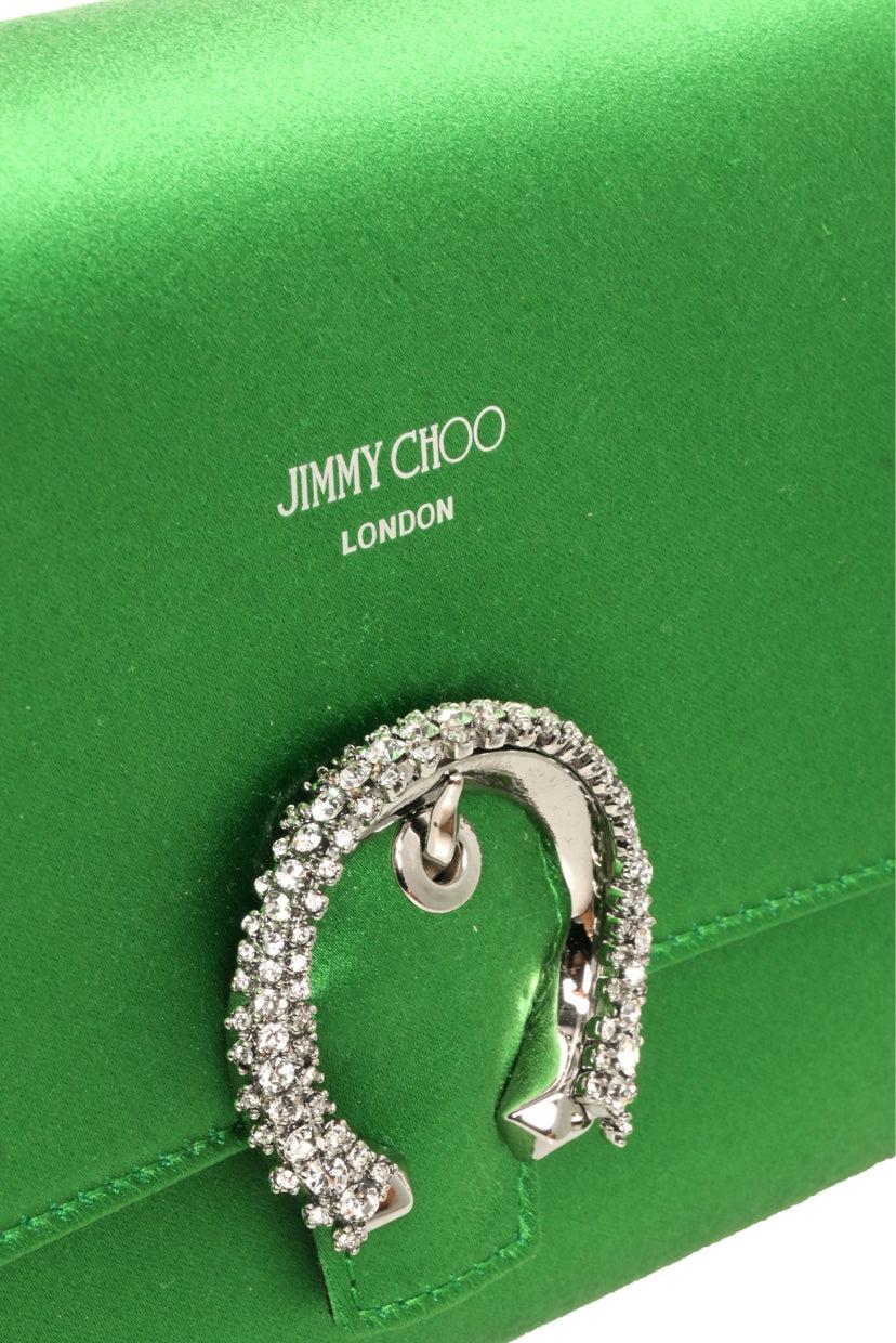 Jimmy Choo Crystal Buckle Soft Madeline Satin Mini Crossbody Bag