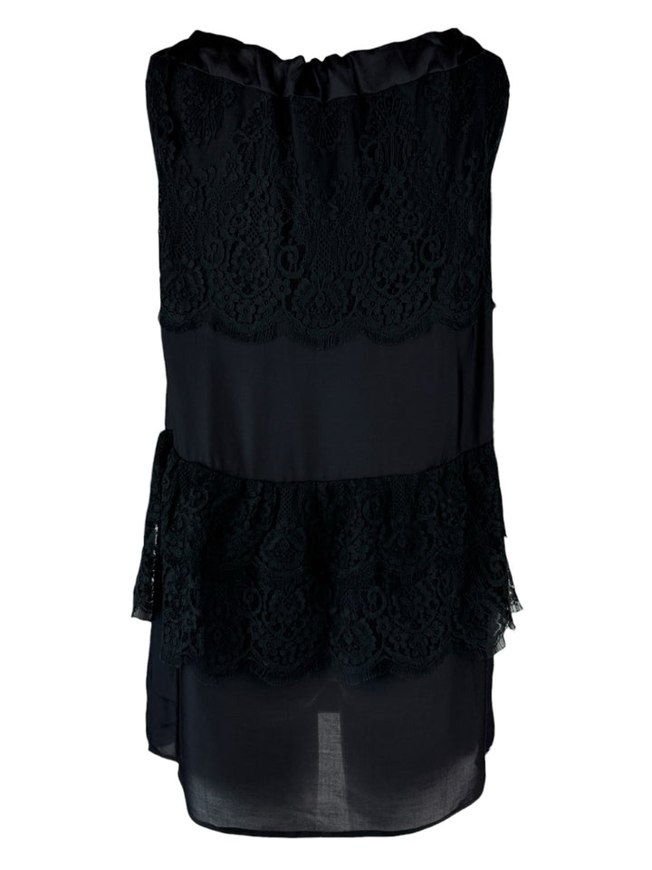 Prada Size 40 2011 Lace & Silk Top
