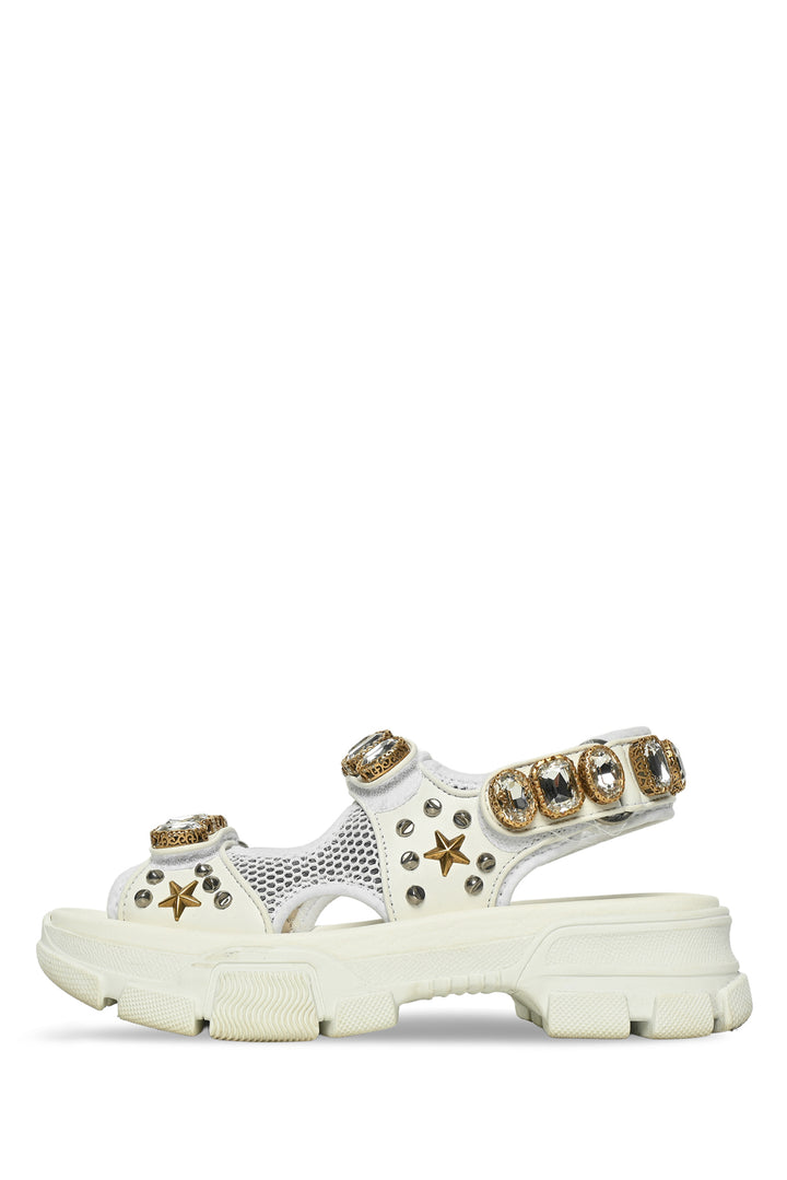 Gucci Size 36.5 Flash Trek Leather Aguru Sandals