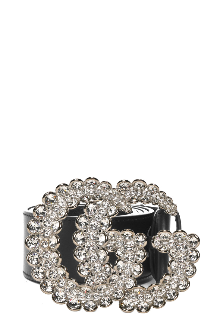 Gucci Size 36 Crystal Double G Leather Belt