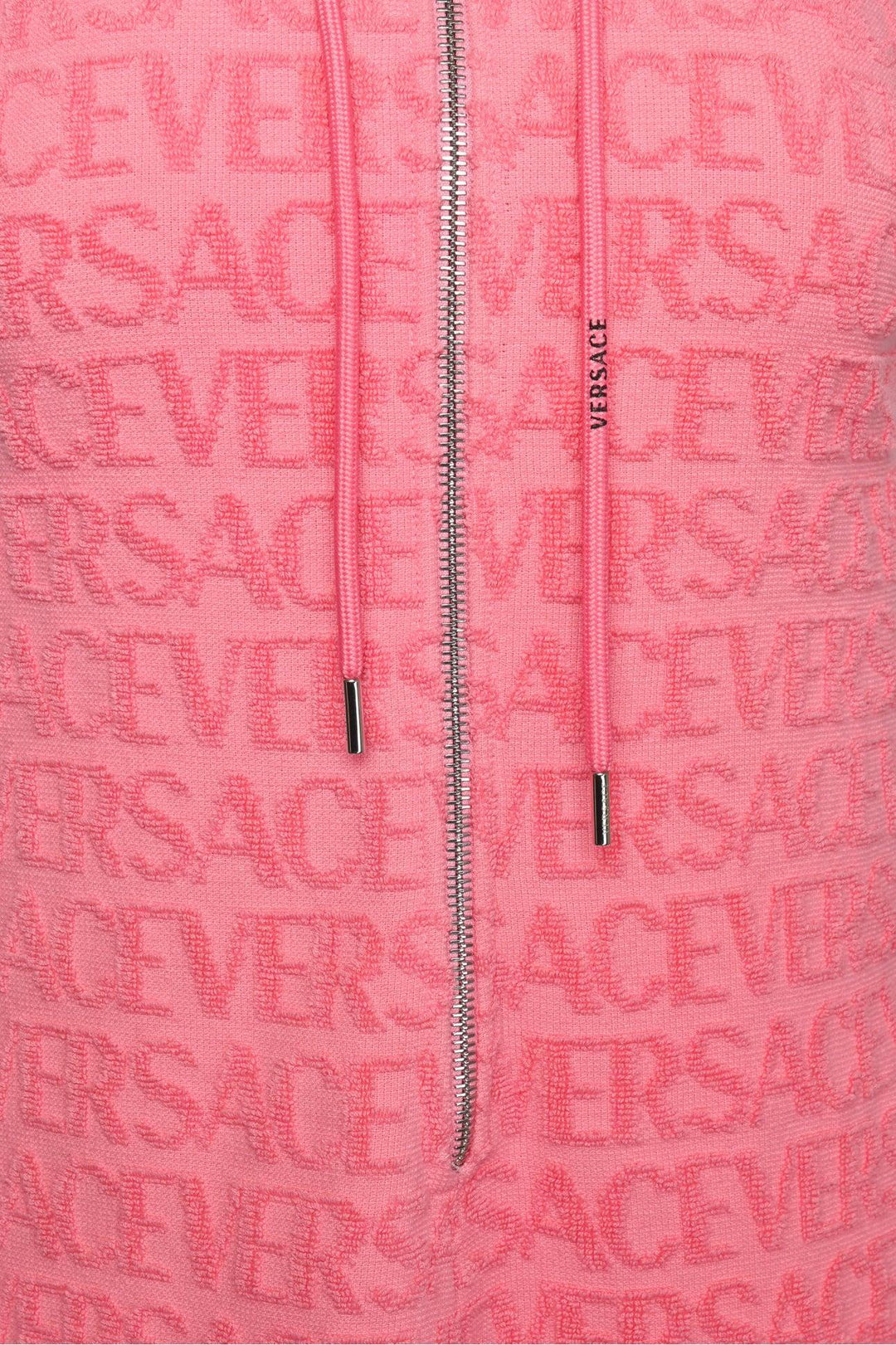 Versace x Dua Lipa Size 2 All Over Logo Hooded Dress