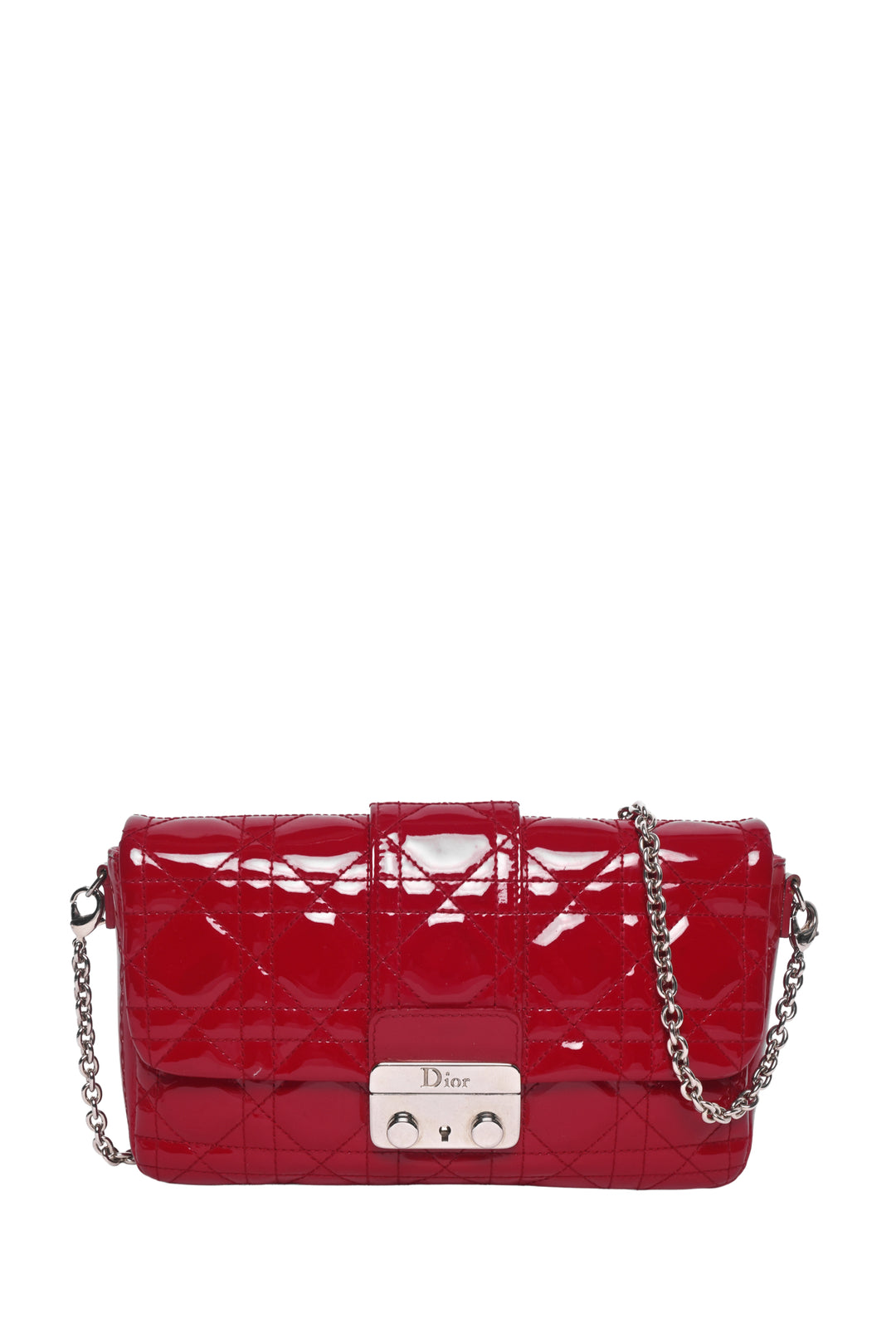Dior 2012 Cannage Quilted Patent Leather Miss Dior Promenade Crossbody Clutch