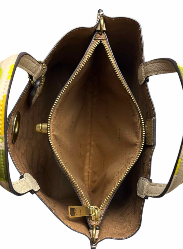 Coach Floral Printed Leather Willow Tote  Purse