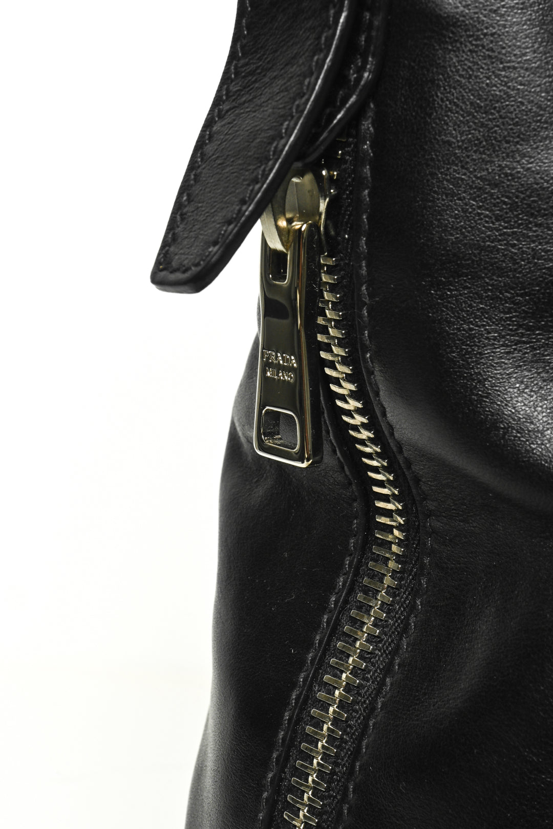 Prada Soft Leather Side Zip Tote