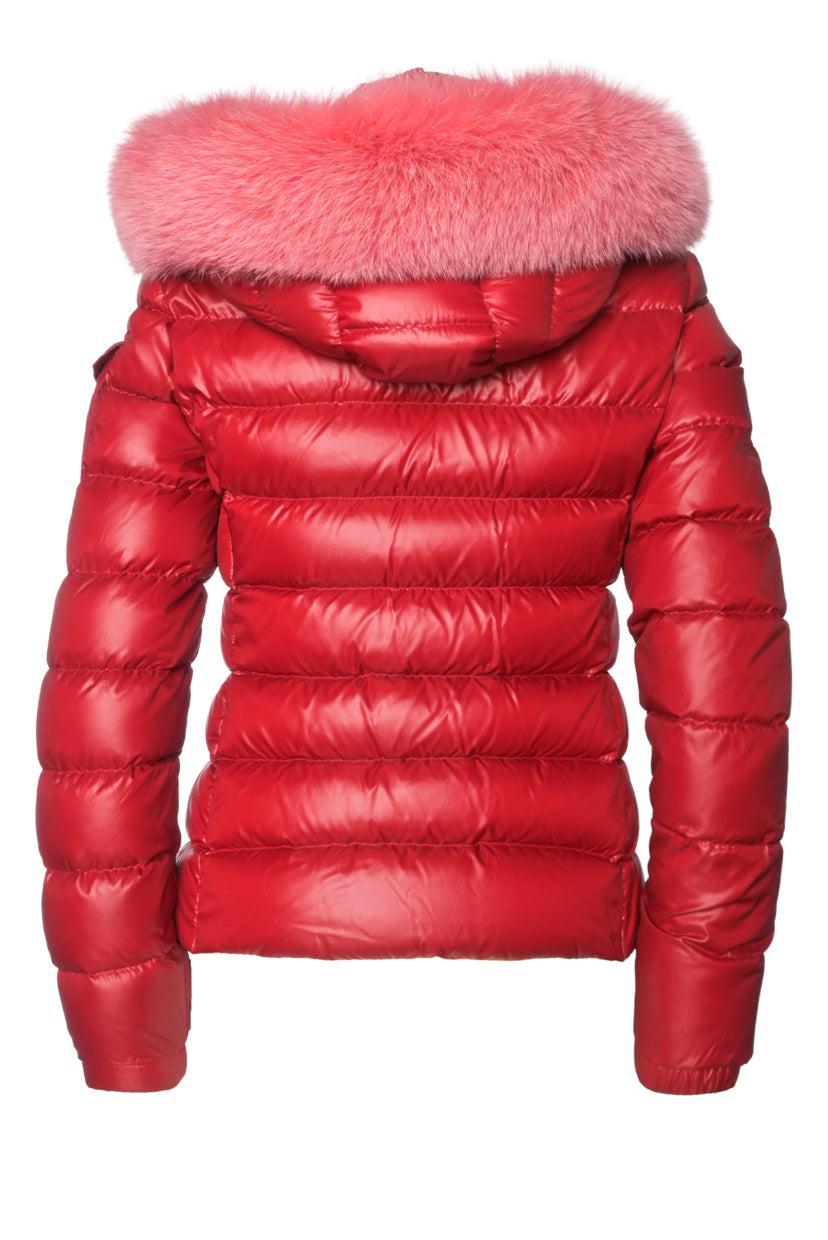 Moncler Size 0 Badyfur Fox Fur-Trimmed Hooded Short Down Jacket