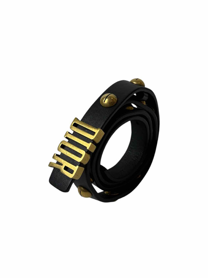 Dior Studded Leather Logo  Belt