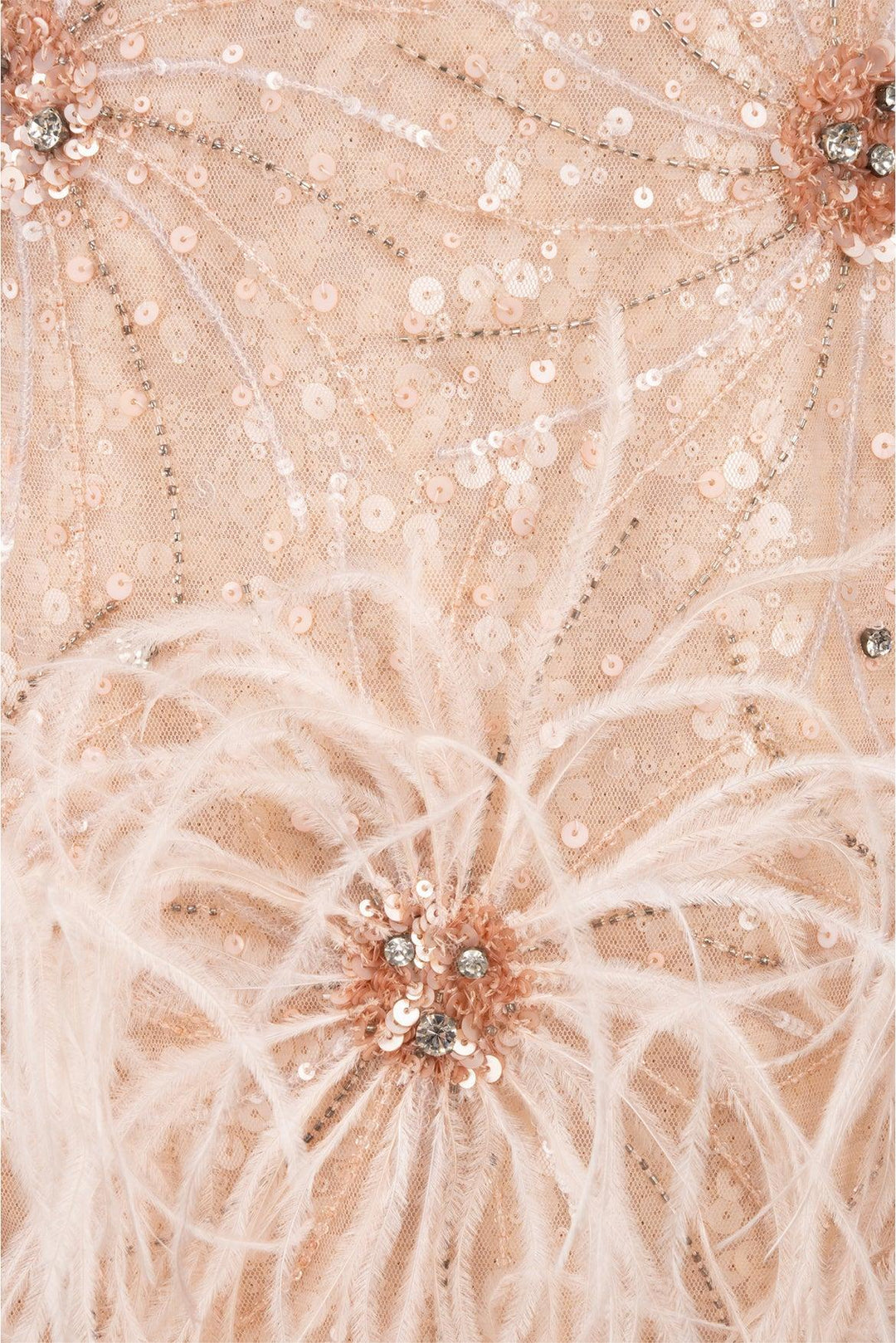 Badgley Mischka Size 6 Sequin & Feather Embellished Mini Dress