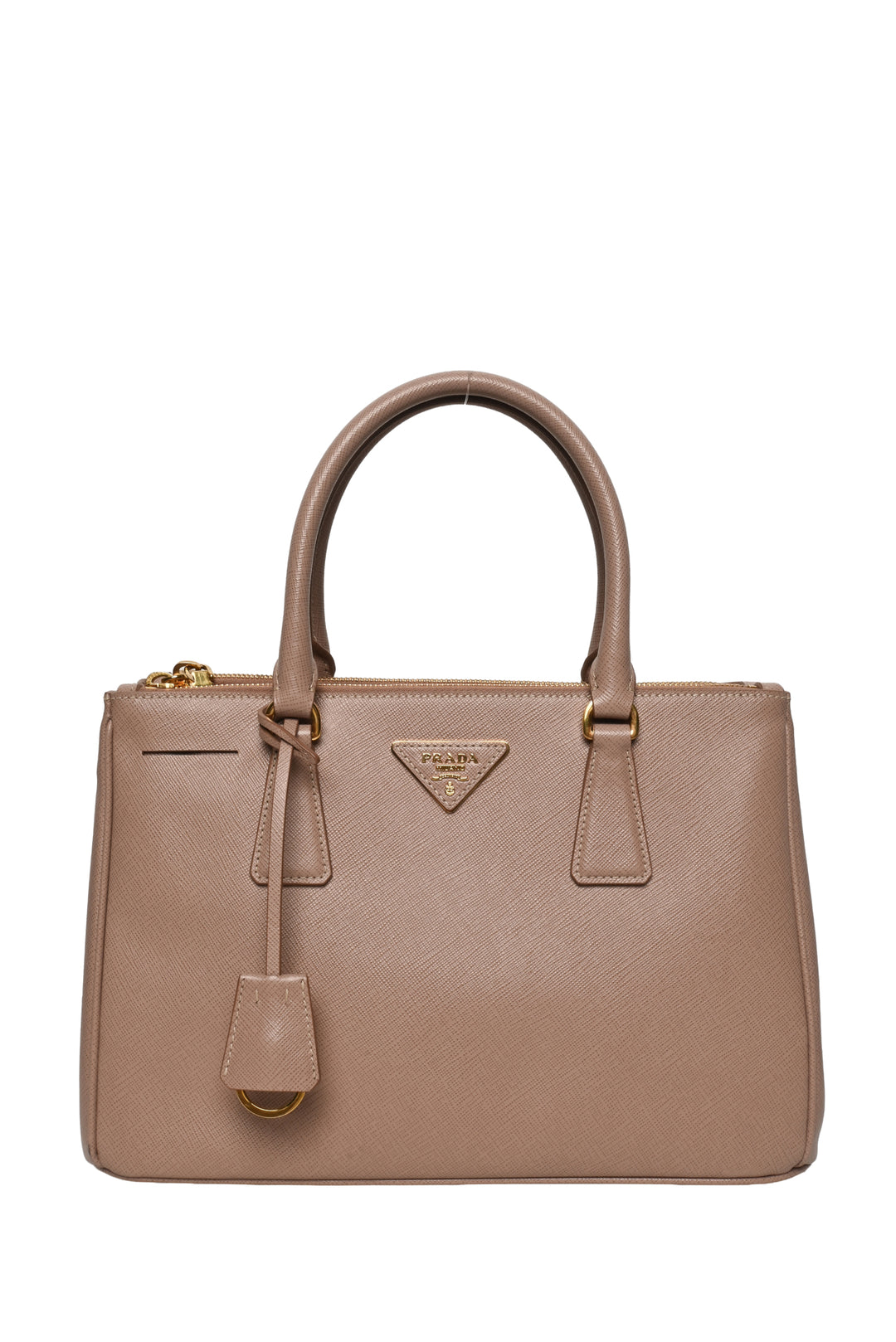 Prada Saffiano Small Double Zip Galleria Tote
