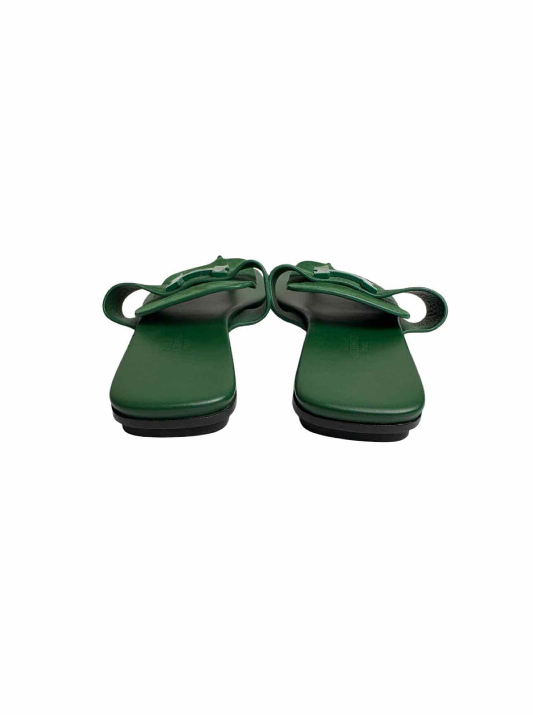 Hermes Size 37 Gallery Leather Logo Sandals