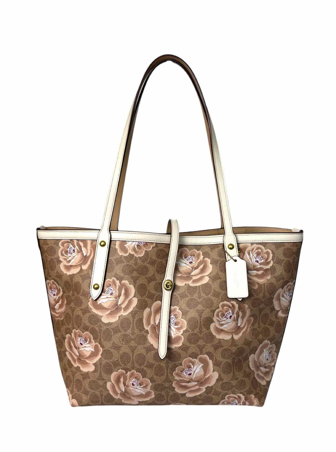 Coach Signature Rose Print Coated CanvasTote