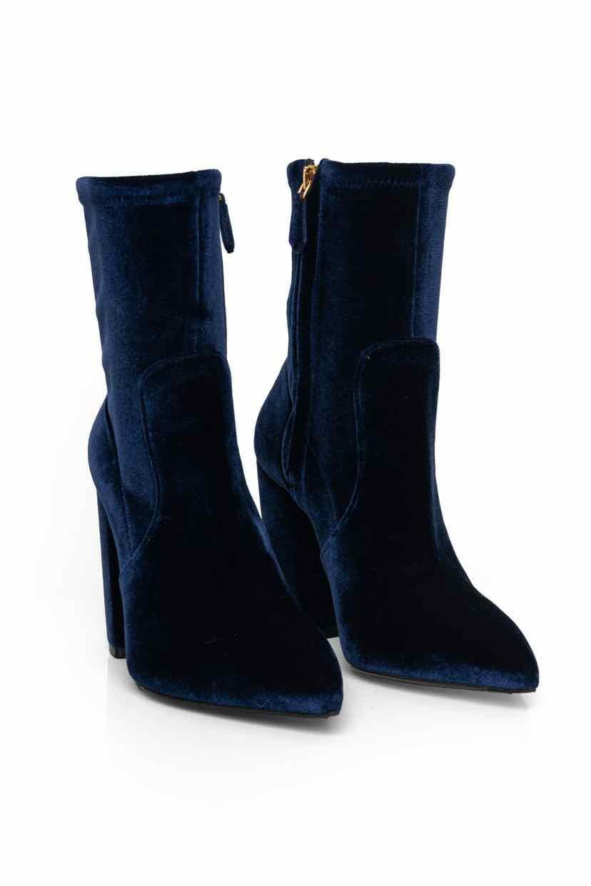 Prada Size 36.5 Velvet Ankle Boots