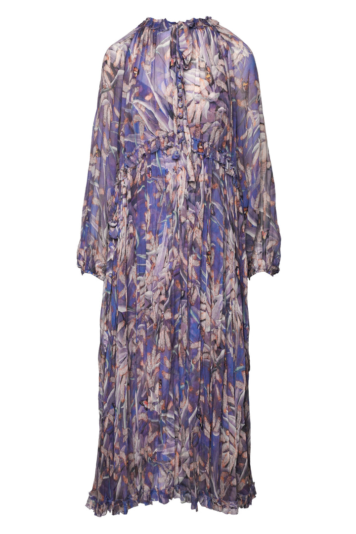 Zimmermann Size 2 Botanica Drawn Silk Midi Dress