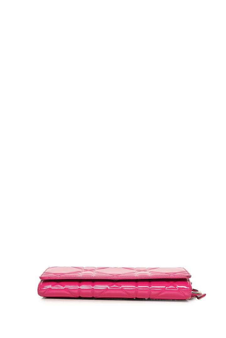 Christian Dior 2014 Patent Cannage Lady Dior Rendezvous Wallet on Chain