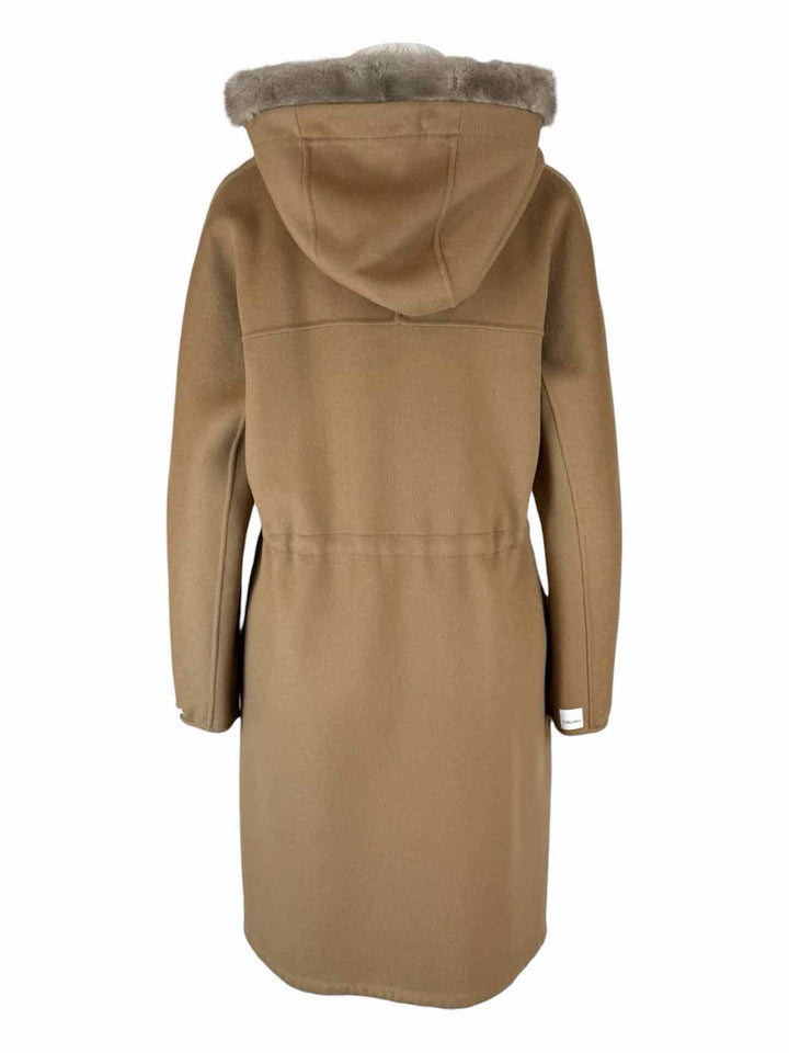 S' Max Mara Size 8 Hooded Drawstring Wool Coat