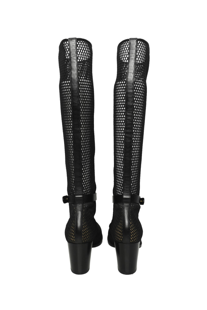 Dior Size 37.5 Empreinte Mesh Knee Heigh Boots