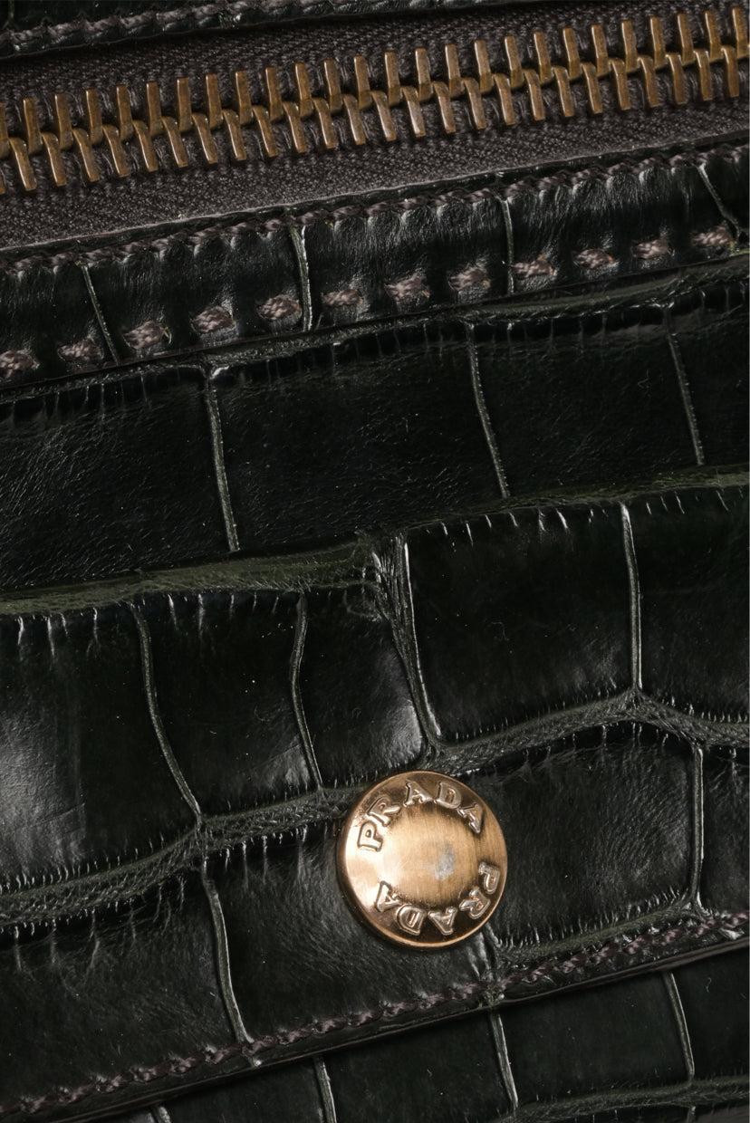 Prada Vintage Crocodile Leather Shoulder Bag