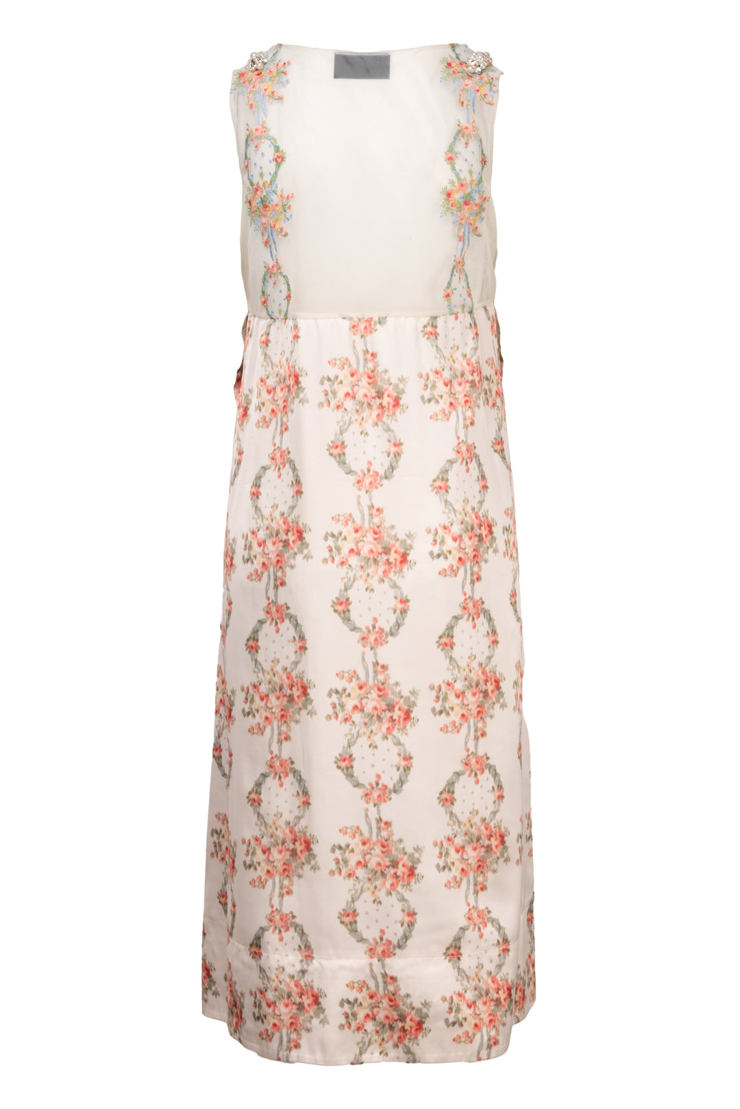 Simone Rocha Size 2 Embellished Floral Satin Midi Dress