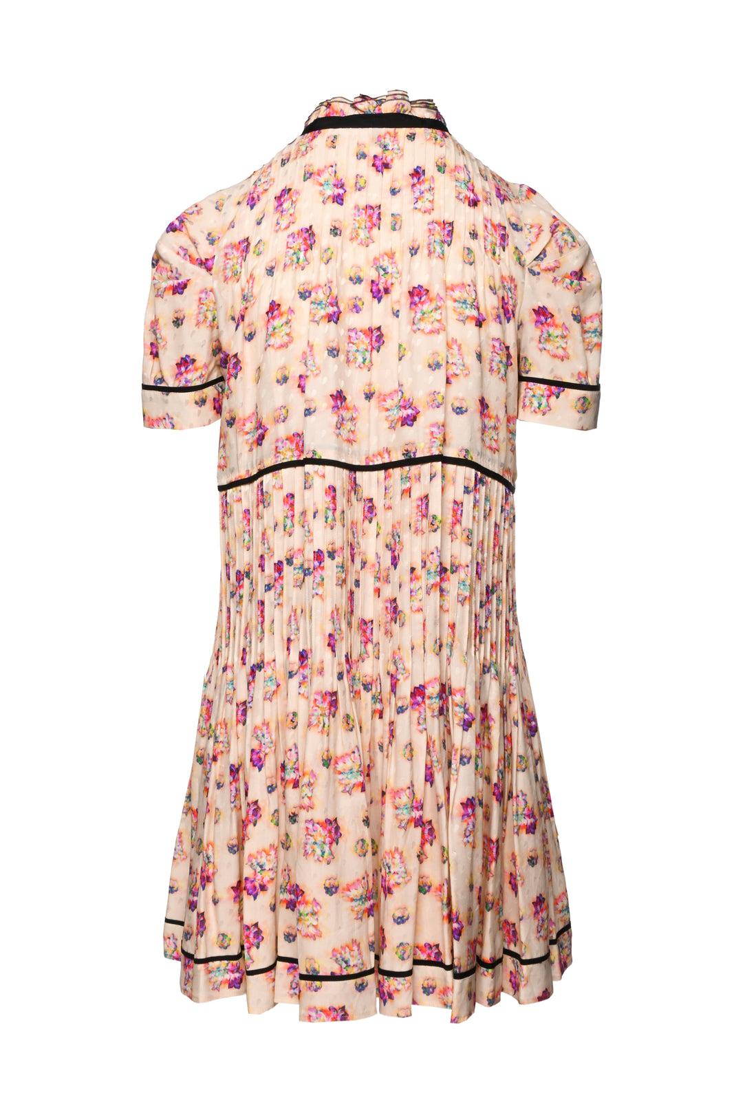 Louis Vuitton Size 6 Floral Pleated Silk Mini Dress