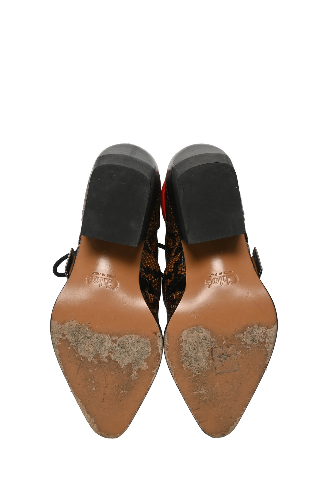 Chloe Size 37.5 Rylee Cutout Snake-Effect Leather Ankle Boots