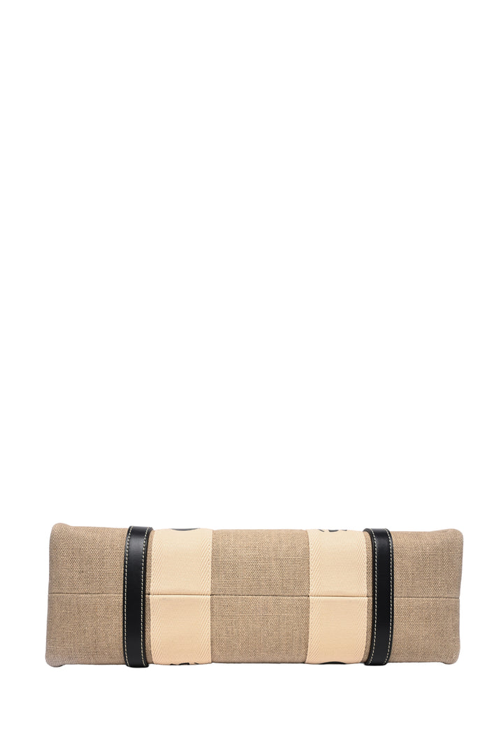 Chloe Logo Linen Medium Woody Tote Bag