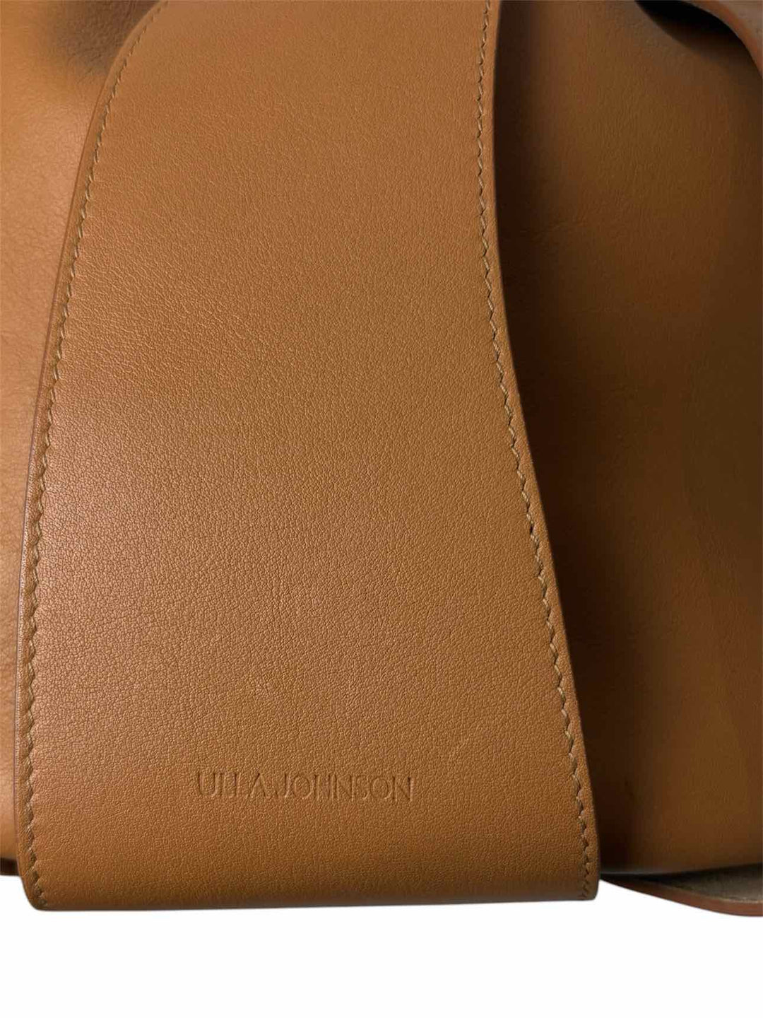 Ulla Johnson Tan Brown Lotus Pleated Leather Bucket Bag