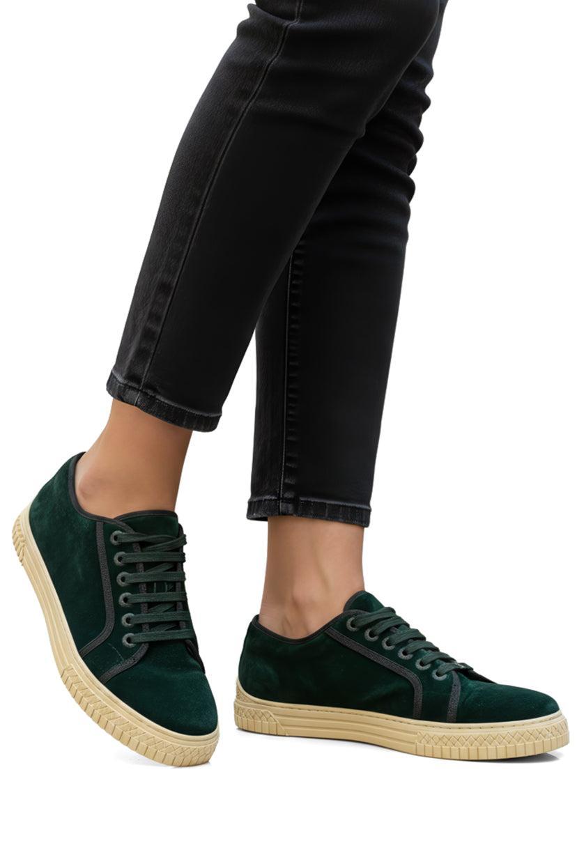 Chanel Size 39 Interlocking Logo Velvet Sneakers