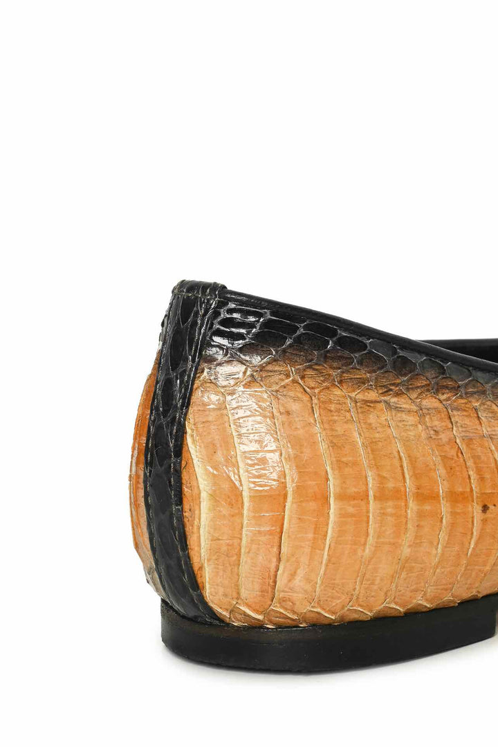 Alexander Mcqueen Size 37.5 Python Skull Chain Flats