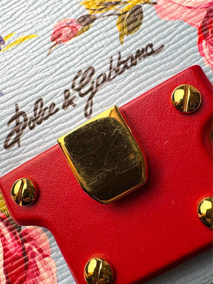 Dolce & Gabbana Lucia Floral Leather Shoulder Bag Purse